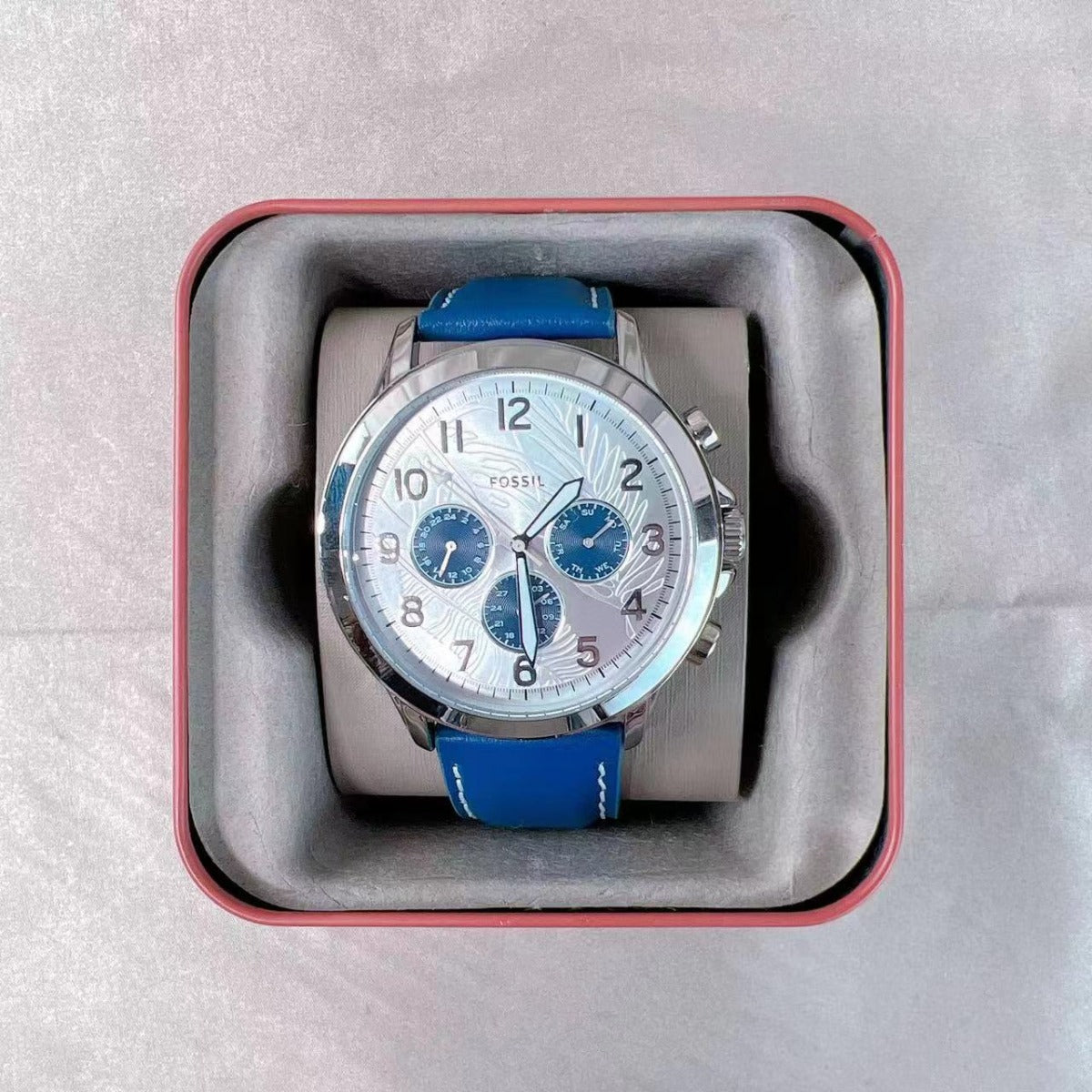 Fossil BQ2695 Multifunction Blue Leather Watch Fossil BQ2695 Multifunction Blue Leather Watch